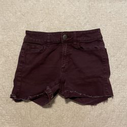 American Eagle Shorts Womens Size 0 Maroon Super Stretch Hi-Rise Cuffed