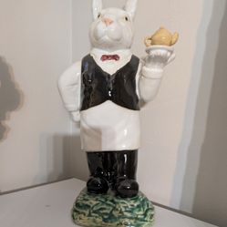 Ceramic Rabbit Butler Figure Home Decor