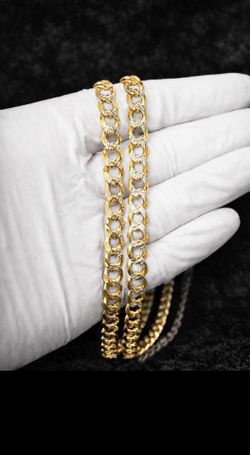 14k Diamond cut flat curb solid chain