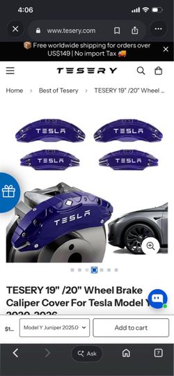 Tesla Brake Caliper Covers Set of 4 dark purple