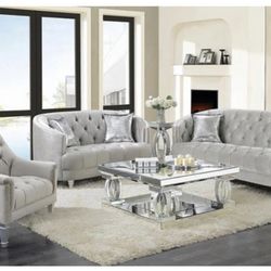 Luxury Crystal Velvet Sofa Set – 7 Pieces – Originally $10k