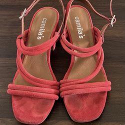 Camilla’s Pink Strap Sandal Heels Size 8.5 EU 39
