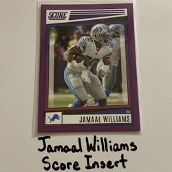 Jamaal Williams Detroit Lions RB Score Short Print Insert Card. 