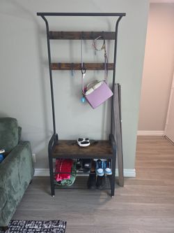 Coat Rack with shoe bench