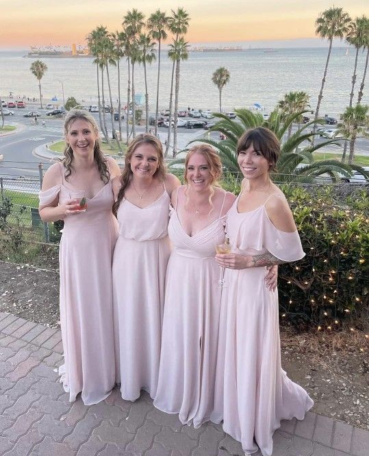 XS Birdy Grey Pale Blush Jane Convertible Chiffon Bridesmaid Dress XS Birdy Grey Pale Blush Jane Convertible Chiffon Bridesmaid Dress