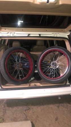 26 x 4.0 Red Rim tires