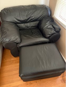 Leather Chairs w/ottoman