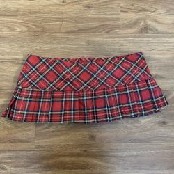 “FE” PLAID MINI SKIRT 