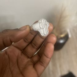 10K GOLD BAGUETTE DIAMOND CROSS RING 2.80 CT