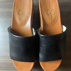 Jessica Simpson Crissie Sandal Women Size 9M Black Platform Wedge