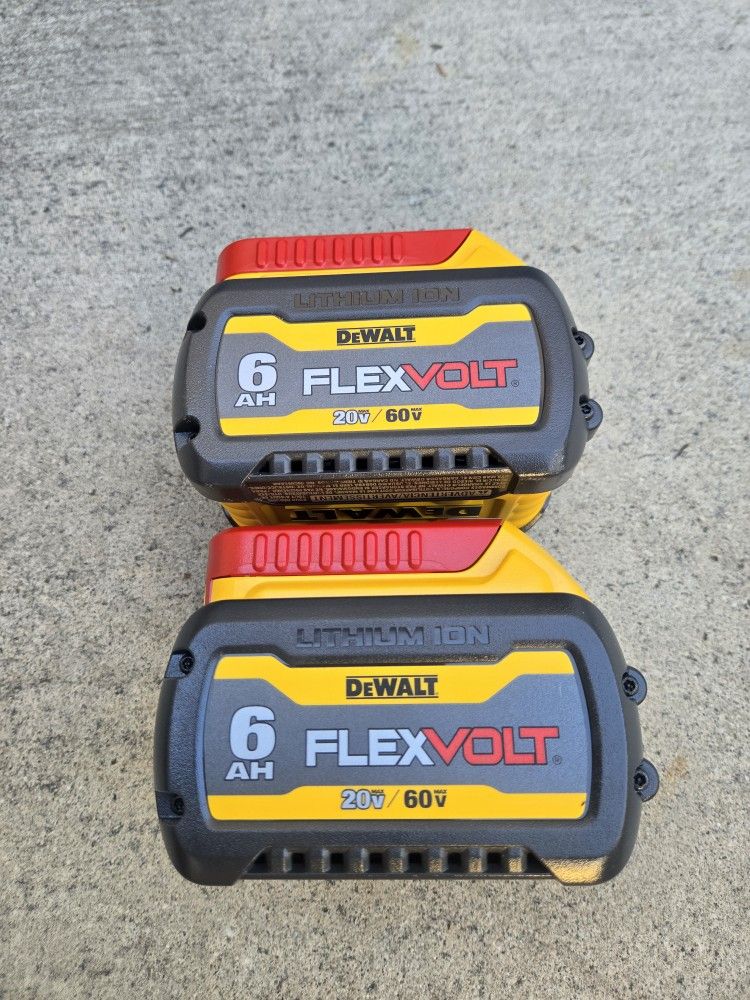 Dewalt 60v Flexvolt Batteries 6.0 Ah Brand New Price For Both