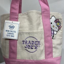 Trader Joe’s pink Mini tote bag embroidered hello kitty