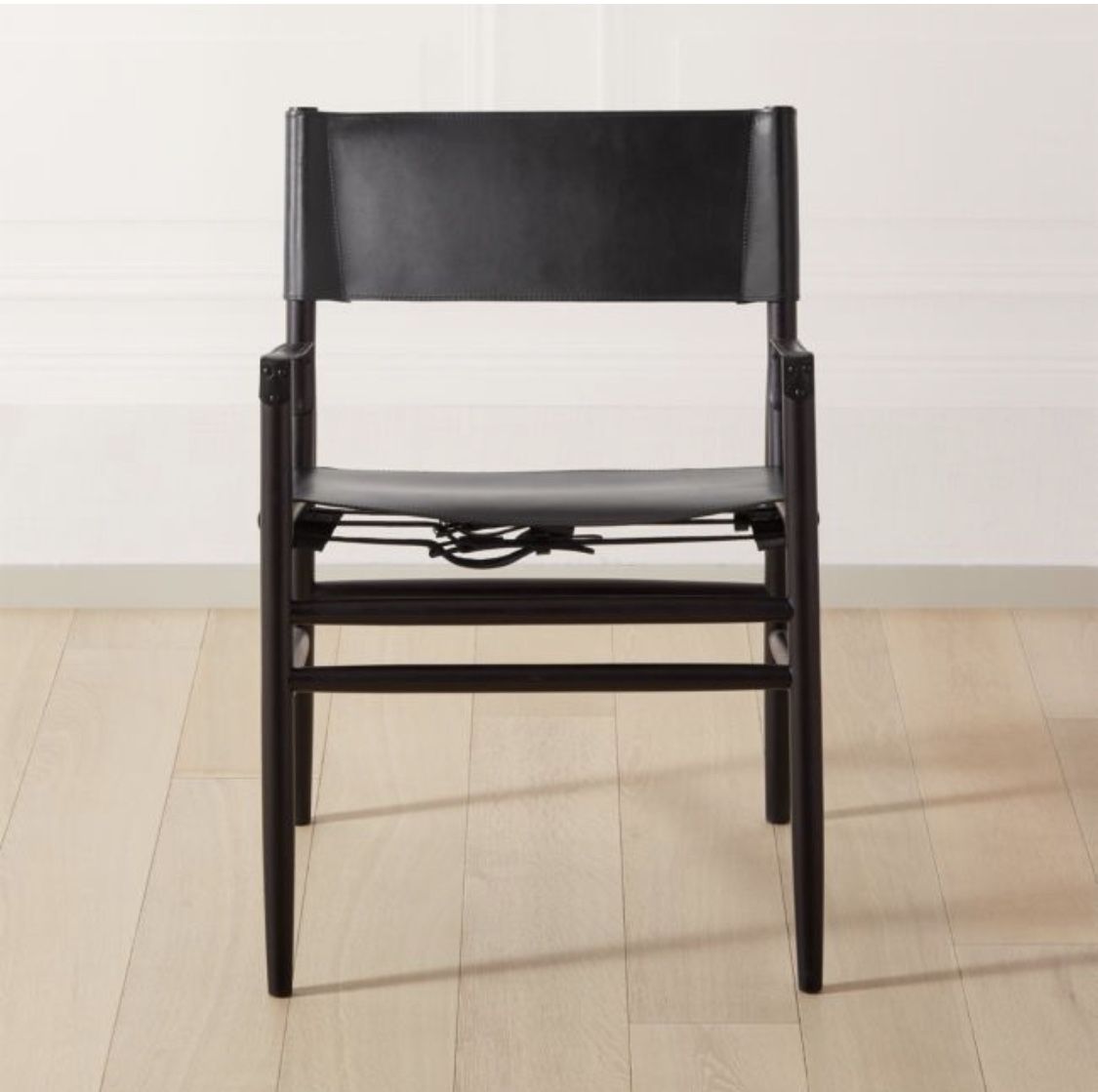 Crate & Barrel Leather Director’s Style Chairs (Pair)