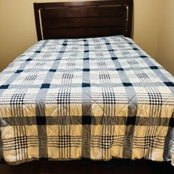 Wooden Queen Headboard, Bed Frame And Bed Box