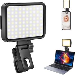 Selfie Light, Phone Light with Front & Back Clip, 84 LED Portable Ring Light with 3 Light Modes, Rechargeable Video Light for Phone, iPhone, iPad, Cam