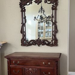 Antique Console And Mirror 