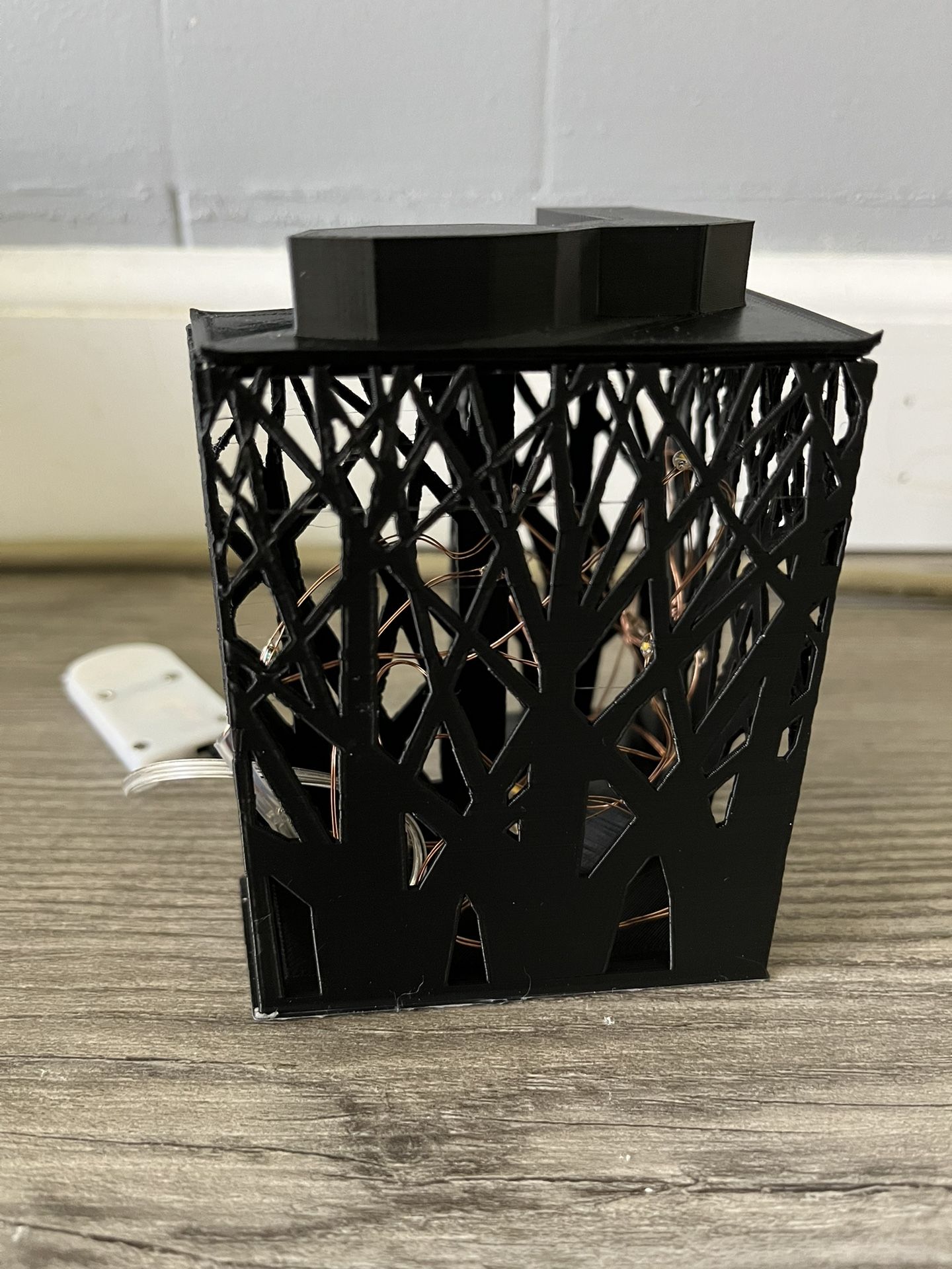 ALL NEW BLACK Forest Fairy Lamp with lights for nightstand or table home decor