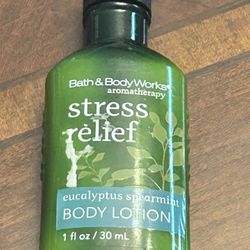 Bath and body works stress relief eucalyptus spearmint travel size 1 oz lotion 
