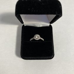 5/8 Ct Halo Diamond Engagement Ring In 14k Gold