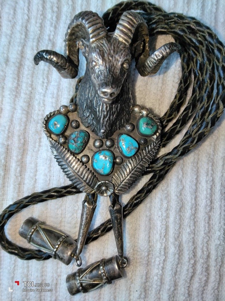 Ram Turquoise Bolo Tie