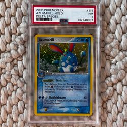 PSA 7 Pokemon Azumarill Secret Rare Holo ex Delta Species 114/113