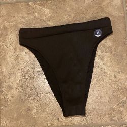 NWT~HOLLISTER Women Black Ribbed Bikini Bottom Size XS
