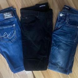 Express Barely Boot Low Rise Jeans $10 Each