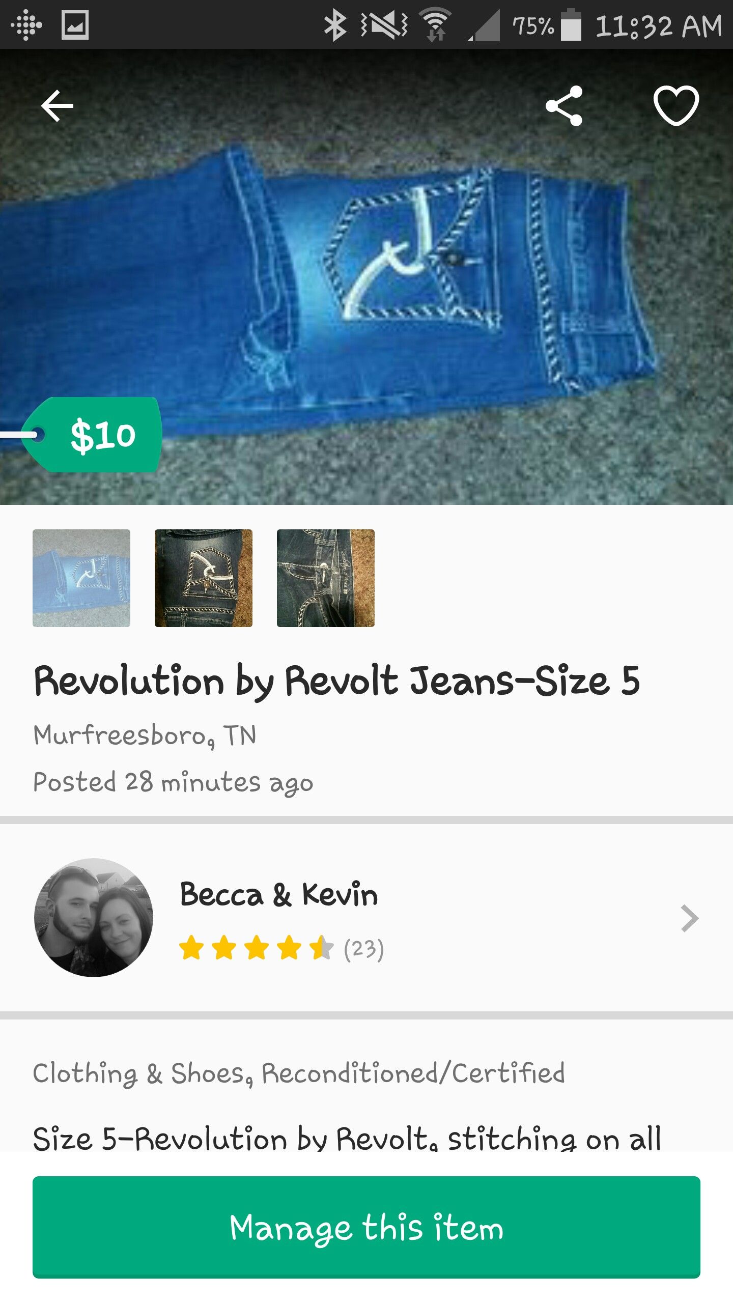 3 Pair of Jeans (5/6 size)