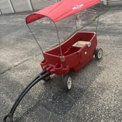 Step2 All Around Canopy red Wagon kids outdoor play door 4 cupholders storage areas seatbelts