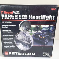 Peterson V701C 7" Round PAR56 LED Headlight Easy Installation D.O.T. Legal Used