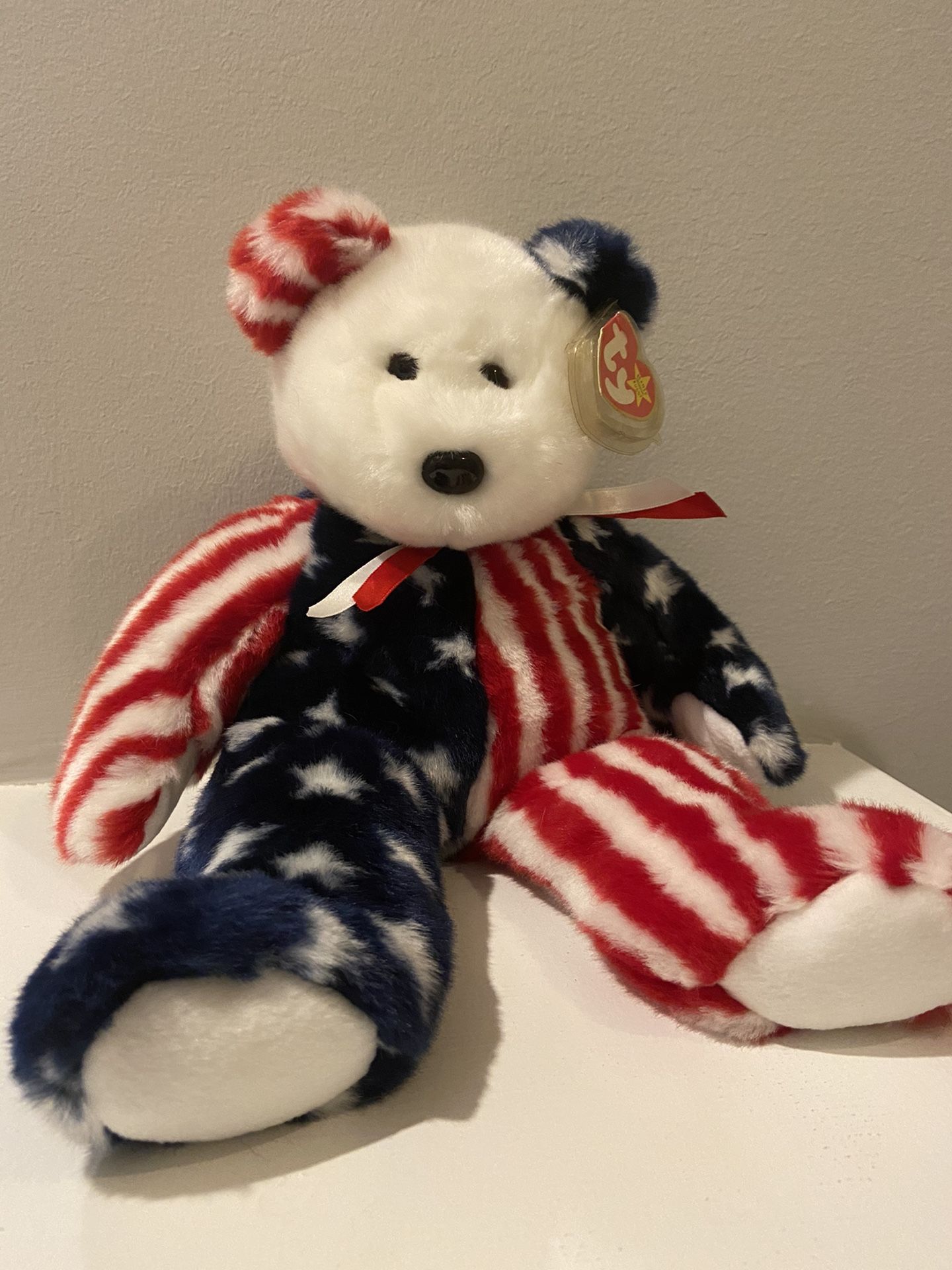 Beanie baby: Spangle USA Beanie Baby Bear 1999 RARE (Description) 