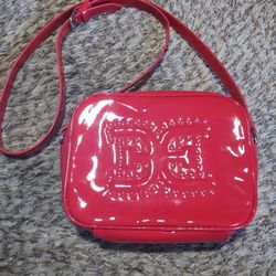 Sam Edelman Purse Faux Patent Leather Bright Red Crossbody Classy Classic Bold 