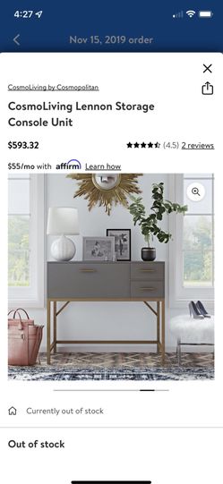Gray Storage Console Unit