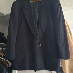 Valentino Double Breasted Navy Blazer 46r