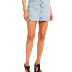 MICHAEL Michael Kors Exposed Button Front Denim Skirt