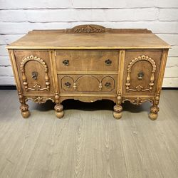 Antique Wood Buffet Cabinet