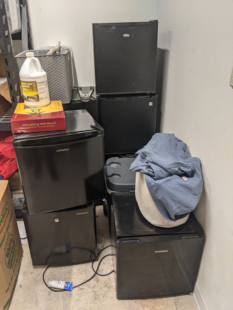 Used Mini Fridges, Microwaves, Skateboard, Speaker