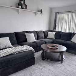 Gray Sectional Sofa Couch Sala 