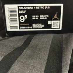 Black cat jordan 4 (2025) SIZE 9.5 AND 11