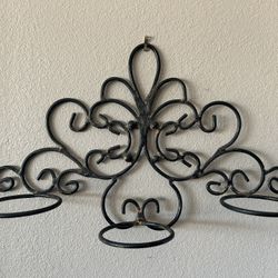Wrought iron wall candle holder