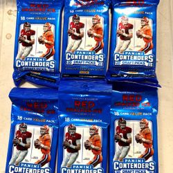 6 Sealed 2021 Panini Contenders Draft Picks Football Value Packs – Red Cracked Ice – Augusta, GA