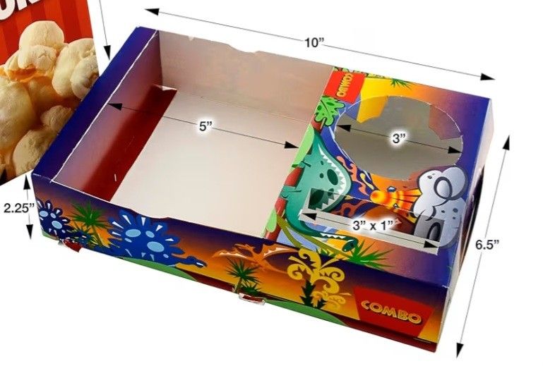 Case of kids popcorn snack boxes