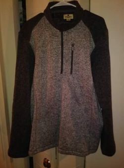 Woolrich Fleece Mens Zip Dark Gray Fleece Pull Over 2XL $40