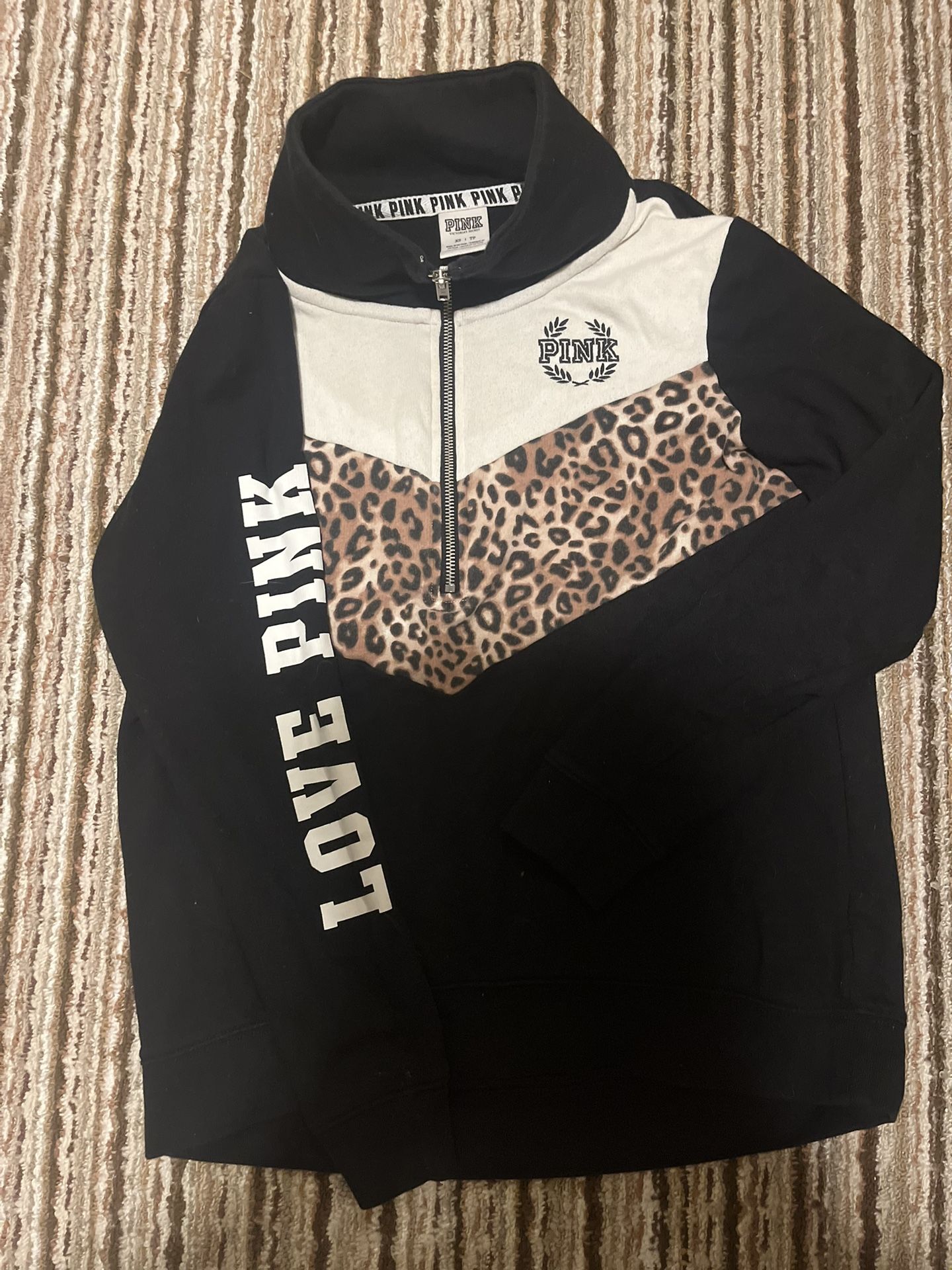 Love Pink Tri-colored Zip Up Hoodie