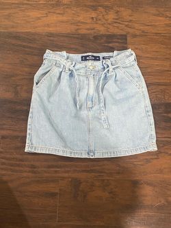Hollister Light Wash Denim Mini Skirt
