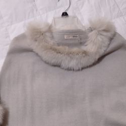 Furry Sweater Small Medium Poncho 