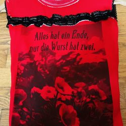 Cormio Stretchy Knit Top Red w Black Lace Front & Pink with Lace Up Detail Back