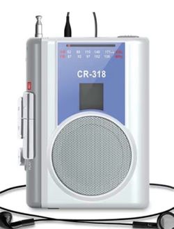 Protable Cassette Recorder Player: AM FM Compact Cassette Tape Player with Big Speaker & Earphone Jack, Build in Microphone,Cassette Player Powered by