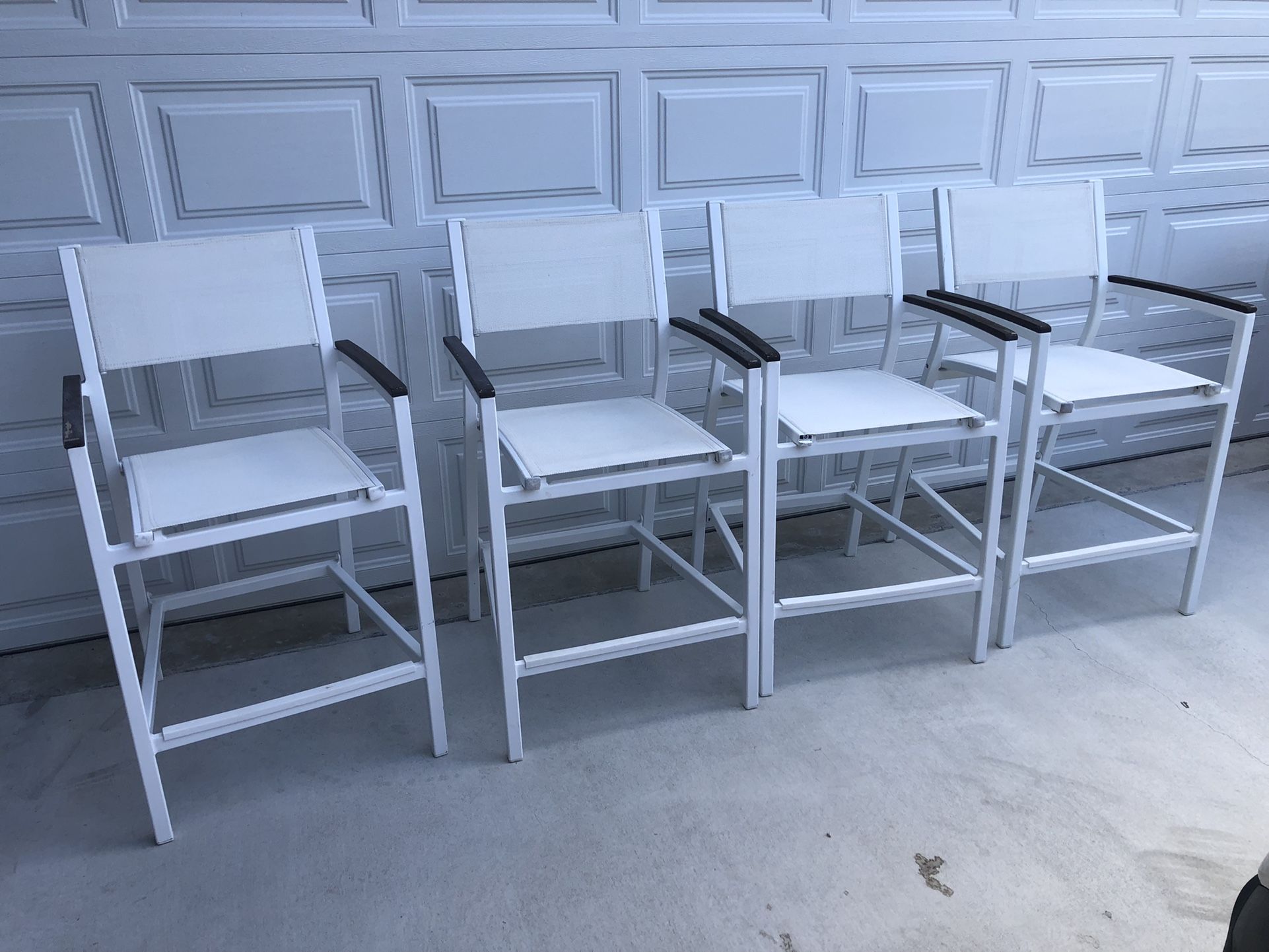 Set of 4 Bukatchi Designer Aluminum Patio Barstools