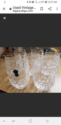 Vintage Waterford Crystal Flat Tumblers Curraghmore x 8